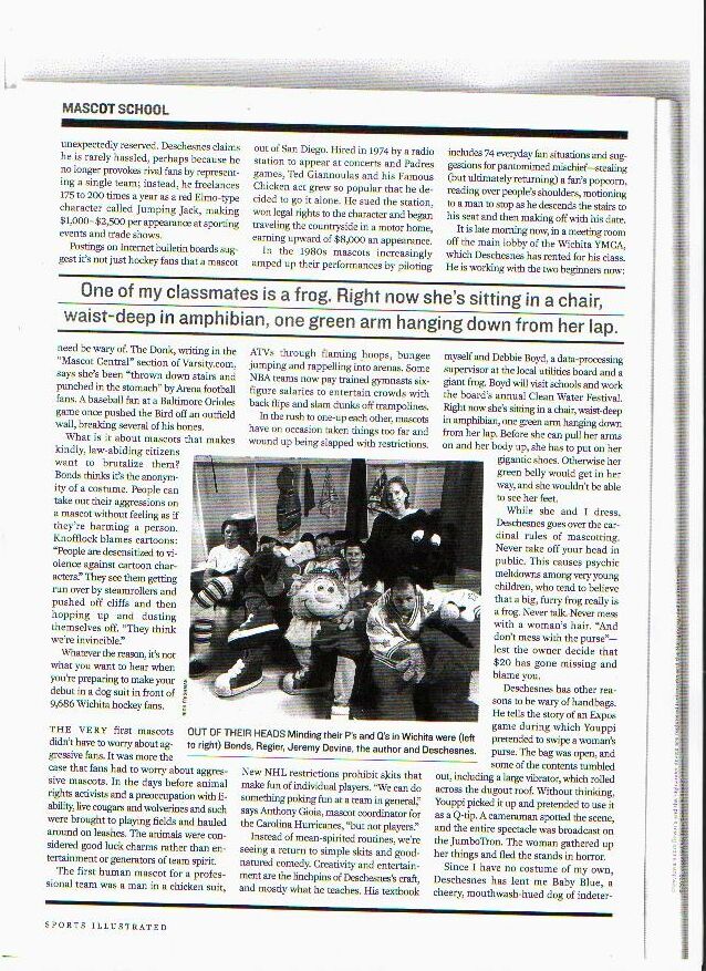 ProMascot's Professional Mascot Training School featured in Sports Illustrated